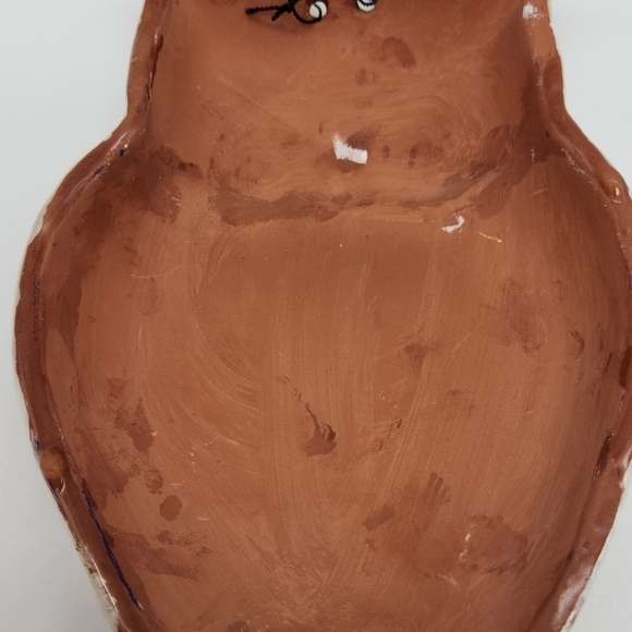 Handmade Guerrero Owl Wall Art Mexican Terracotta Ceramic 6.75"H Sparkly - Picture 4 of 5